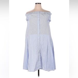 Tome blue white strapless dress